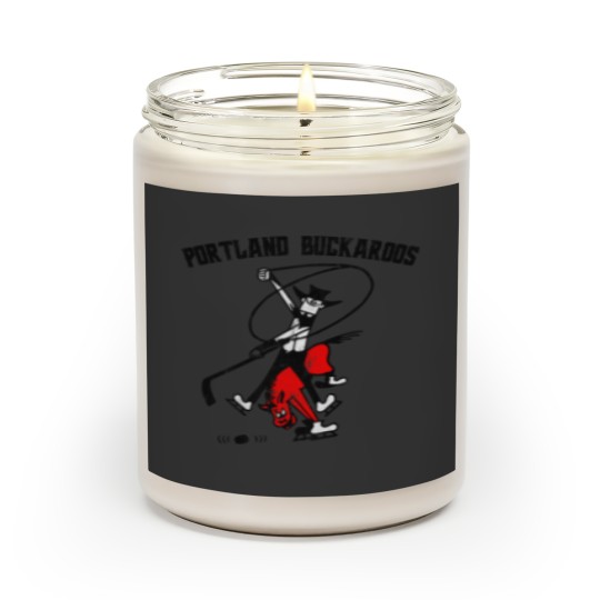 Discover Portland Buckaroos - Defunct Hockey Team - Vintage/Distressed Style - Ice Hockey - Scented Candles
