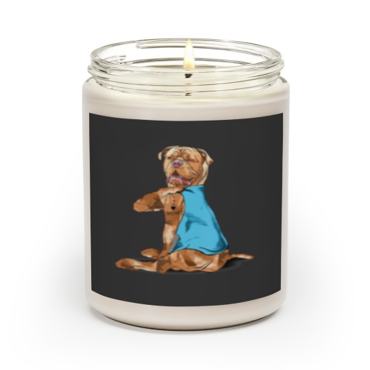 Discover Funny dogue de bordeaux Dog I Love Mom Tattoo Scented Candles