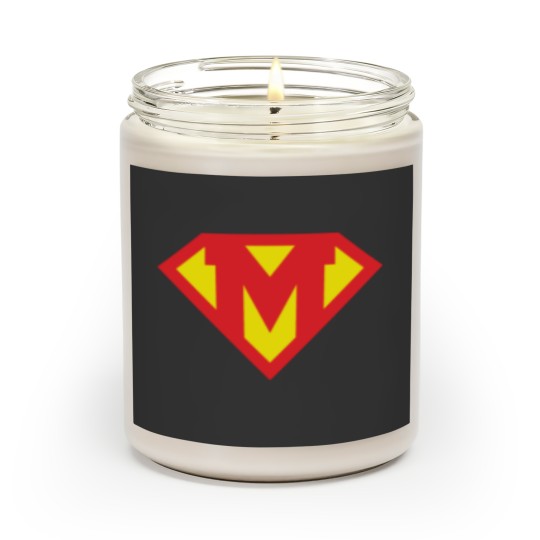 Discover Letter M Superhero Symbol Scented Candles