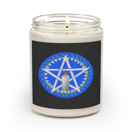 Discover White Imbolc Pentagram with Snowdrops Scented Candles