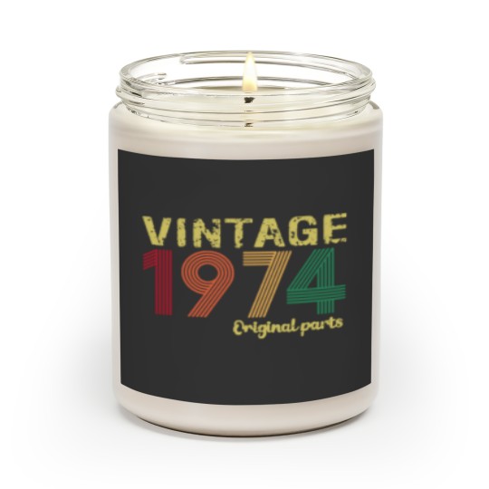 Discover 1974 Original Parts Scented Candles, 49th Birthday Gift For Men, Vintage 1974 Scented Candles