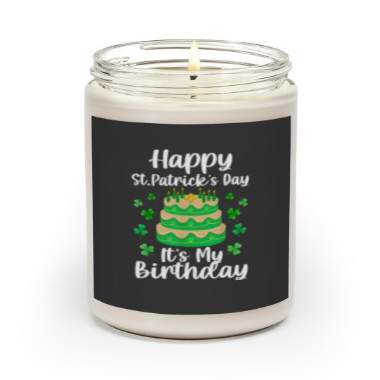 Discover Happy St. Patrick's Day It's My Birthday Shamrock Irish Scented Candles