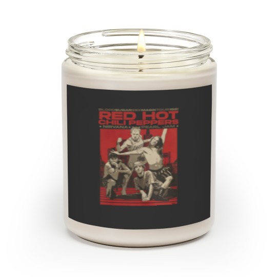 Discover Vintage RHCP Tour 1991 Scented Candles, Red Hot Chili Peppers Rock Band 2023 Scented Candles