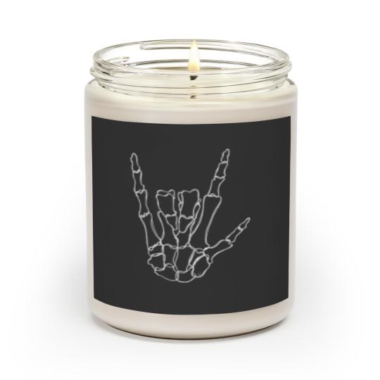 Discover Bones I Love You Hand Gesture - Skeleton - Scented Candles