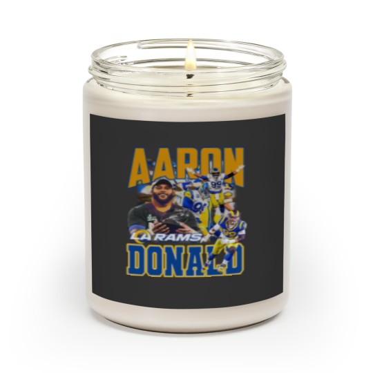 Discover Vintage 90s Graphic Style Aaron Donald Scented Candles, Aaron Donald Vintage Scented Candles, American Football Gift