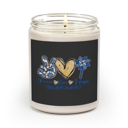Discover Peace Love Hope Scented Candles, Child Abuse Awareness Scented Candles