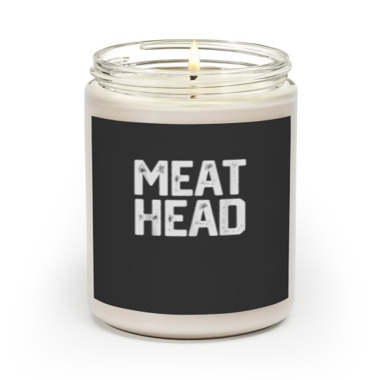 Discover MEAT HEAD Funny Workout Gym Meathead Husband Gag Men Gift Scented Candles