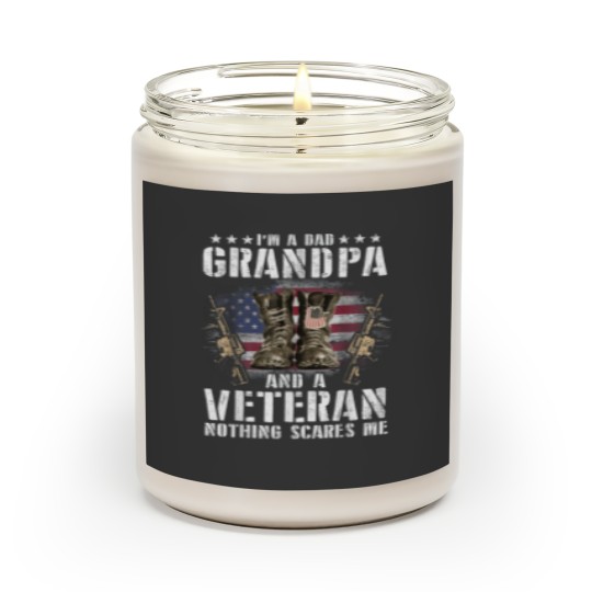 Discover I am a Dad Grandpa and a Veteran Nothing scares me USA Scented Candles