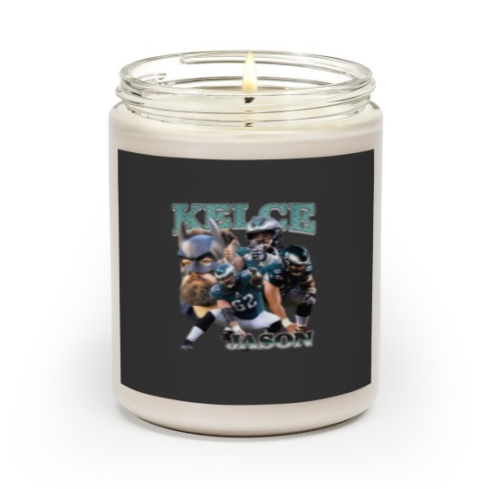 Discover Vintage 90s Graphic Style Jason Kelce Scented Candles, Jason Kelce Scented Candles
