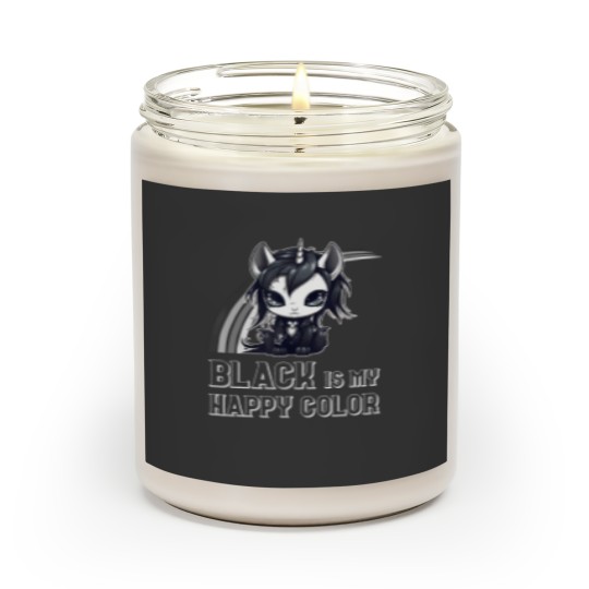 Discover black is my happy color goth girl emo gothic unicorn Scented Candles