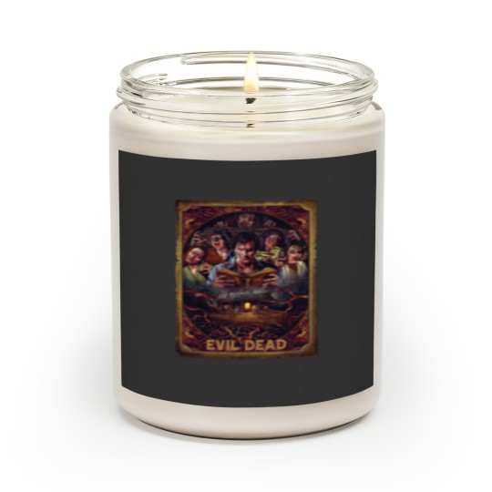 Discover Movie Art, Evil Dead Necronomicon by Peter Panyis, Black Cotton Mens Scented Candles