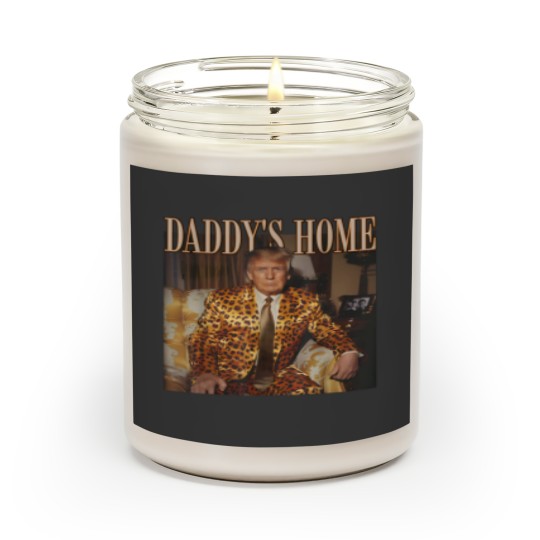 Discover Daddy's Home Trump Scented Candles Trump 2024 Leopard Funny MAGA Scented Candles