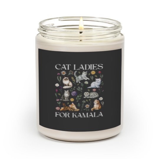 Discover Cat Ladies For Kamala Scented Candles, Kamala Harris 2024 President Scented Candles