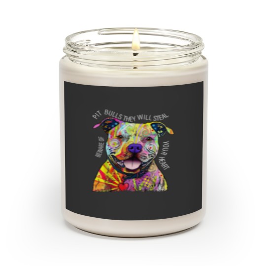Discover Beware Pitbull They Will Steal Your Heart Scented Candles, Pit Bull Scented Candles