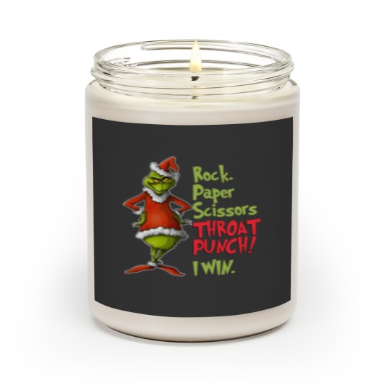 Discover Grin Rock Paper Scissors Throat Punch, Win Scented Candles, Rock Paper Scissors Scented Candles