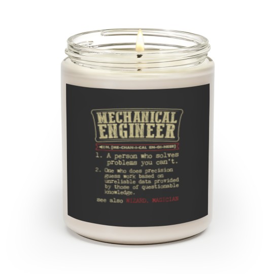 Discover Mechanical Engineer Funny Dictionary Definition Scented Candles