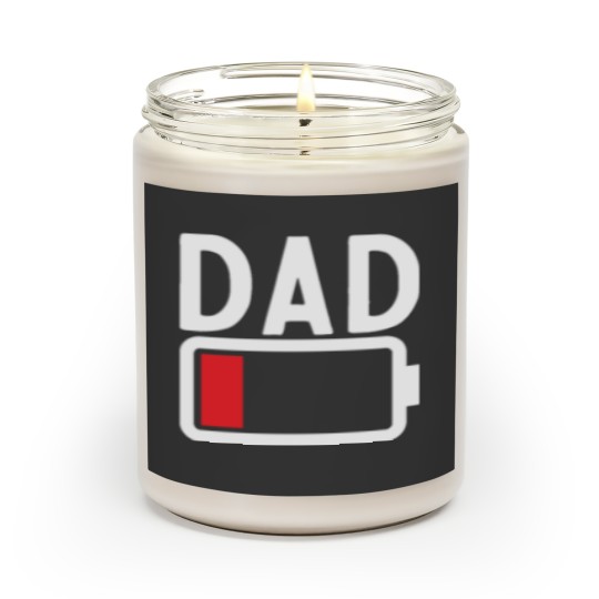 Discover Funny Low Battery Dad daddy and son gift Scented Candles