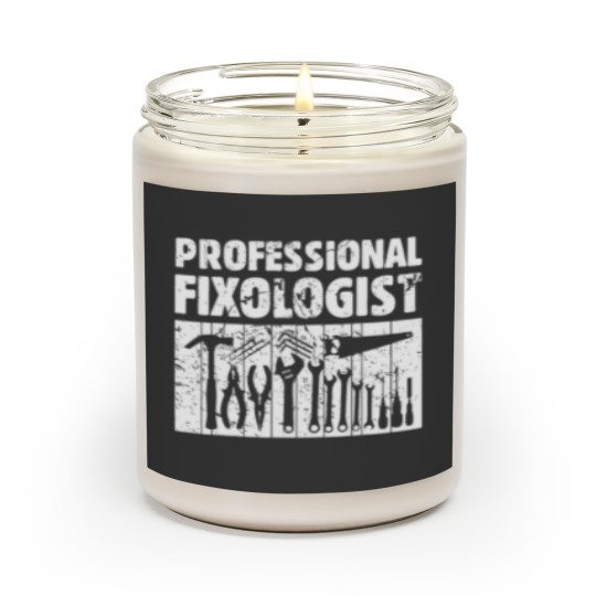 Discover Professional Fixologist Funny Handyman Tools Worke Scented Candles