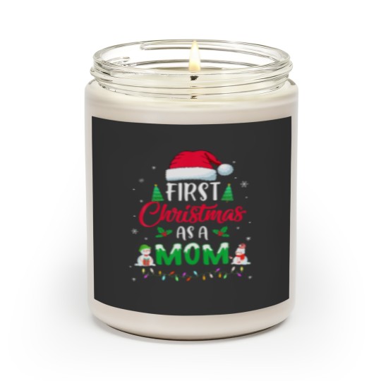 Discover First Christmas As A Mom Funny Christmas New Mommy Scented Candles