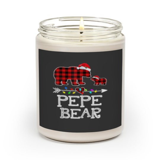 Discover Red Plaid Pepe Bear Scented Candles