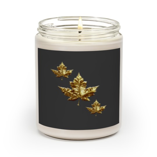 Discover Cool Canada  Gold Maple Leaf Scented Candles