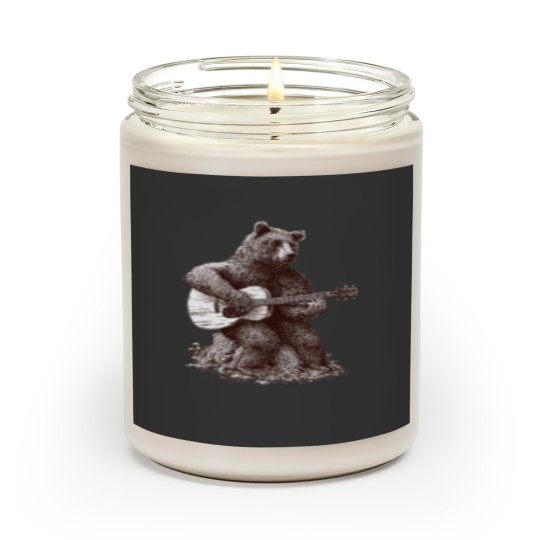 Discover Guitar Player GUITARIST Bear Funny Scented Candles
