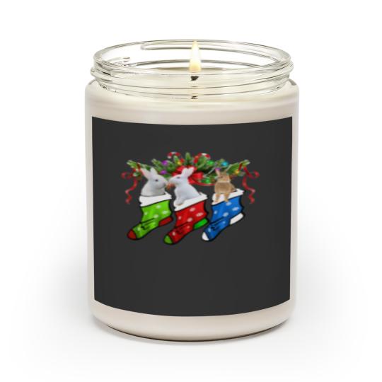 Discover Funny Three Rabbit In Sock Christmas Rabbit Gift Sleeveless Scented Candles