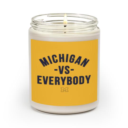 Discover Michigan Vs Everybody Scented Candles, Wolverines Football Fan Gear, College Team Scented Candles