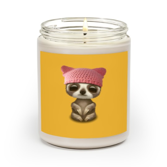 Discover Cute Baby Sloth Wearing Pussy Hat - Pussy Hat - Scented Candles