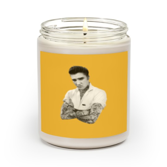 Discover Elvis Presley Tattoo Rockabilly Scented Candles Black
