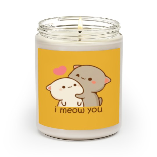 Discover Peach and goma mochi cat Scented Candles