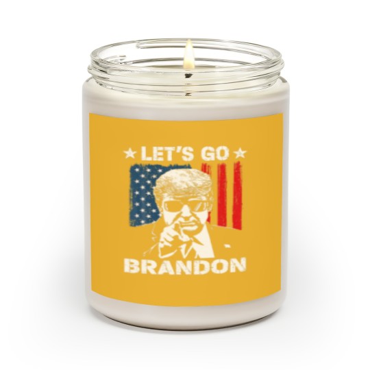 Discover Funny Trump Lets Go Brandon Lets Go Brandon US Fla Scented Candles