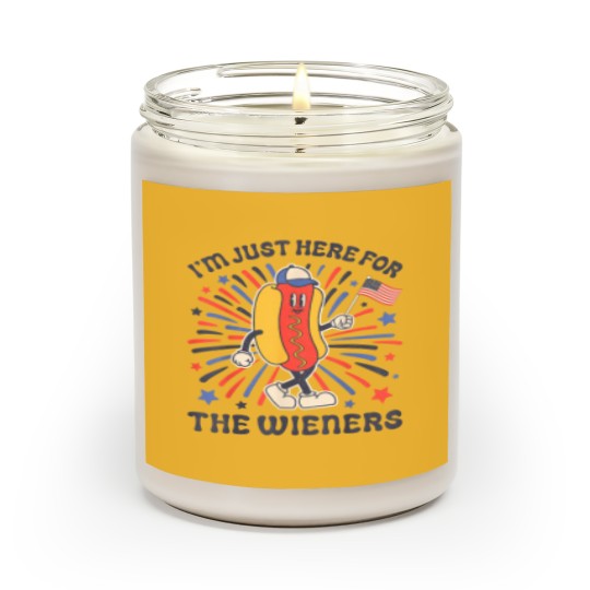 Discover I'm Just Here For The Wieners 4th of July Funny Hotdog Flag Scented Candles