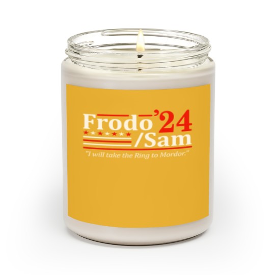 Discover FRODO and SAM 2024 Election - funny elect scifi hobbits drawrfs Unisex Scented Candles