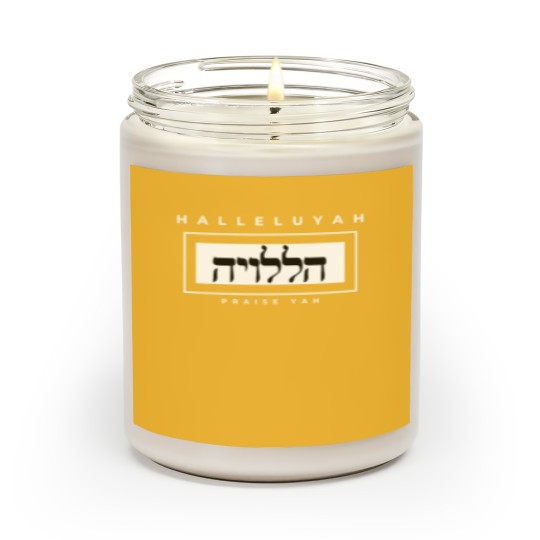 Discover HalleluYAH written in Hebrew and English Scented Candles