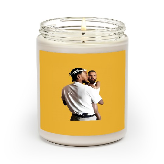 Discover Kendrick Lamar Holding Baby Drake Scented Candles, Kendrick Lamar vs Drake Rap