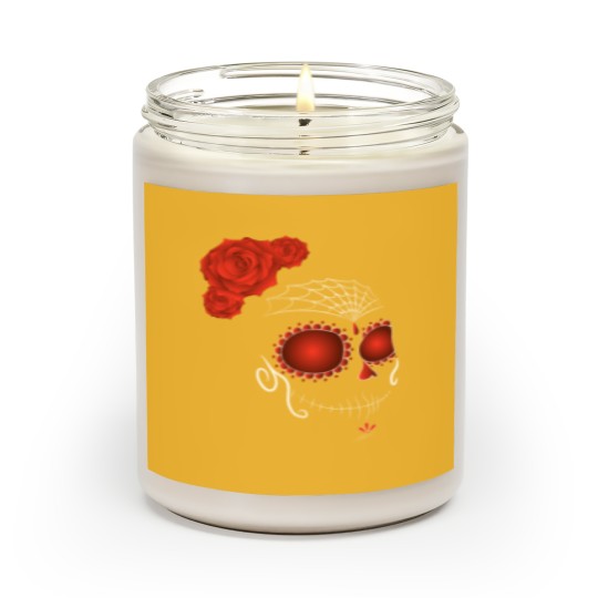 Discover Sugar Skull with Rose Crown Dia De Los Muertos Scented Candles