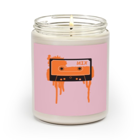 Discover Orange vintage cassette tape Scented Candles