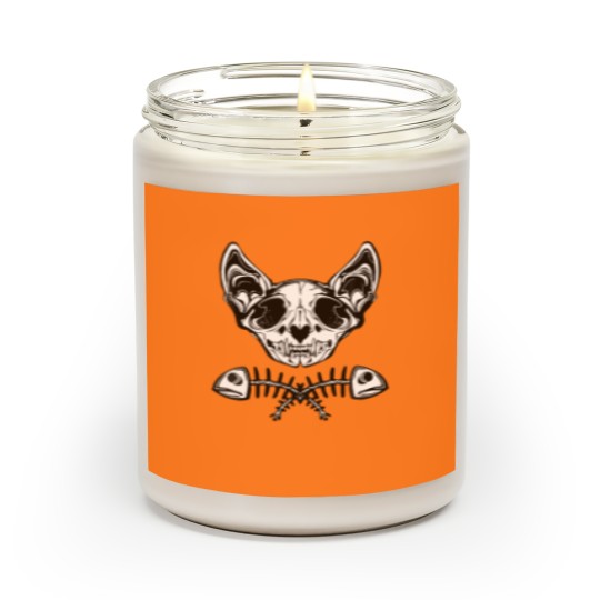 Discover Cat Skull Skeleton Halloween Costume Skull Cat Scented Candles