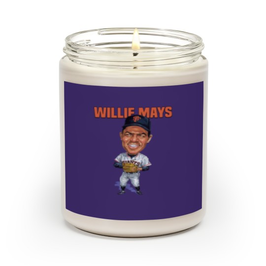 Discover Willie Mays Baseball Caricature Vintage Essential Scented Candles