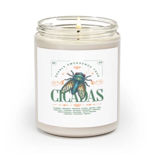Discover Cicada 2024 Summer Tour  Scented Candles, Funny Double Emergence Unisex Cicada Scented Candles