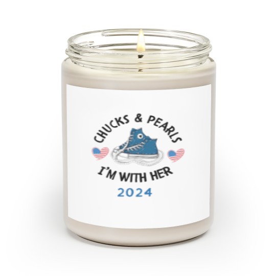 Discover Kamala Harris 2024 - Chucks and Pearls Scented Candle