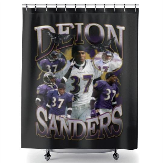 Discover Deion Sanders Ravens Vintage 90's Style Shower Curtains