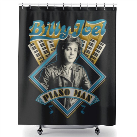 Discover Billy Joel 'Piano Man' (Black) Shower Curtains