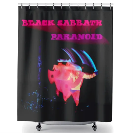 Discover Black Sabbath Paranoid Motion Black Shower Curtains