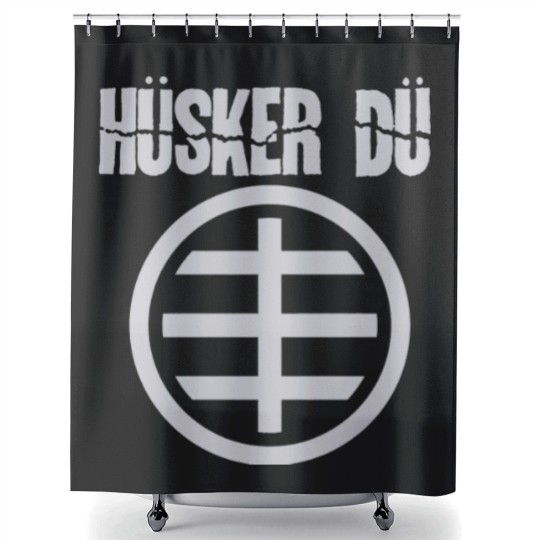 Discover Blue Husker Du Circle Logo Shower Curtains