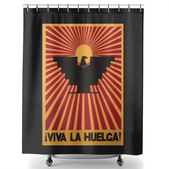 Discover Viva La Huelga Rare 1960S Cesar Chavez  United Farm Workers Huelga Bird Shower Curtains