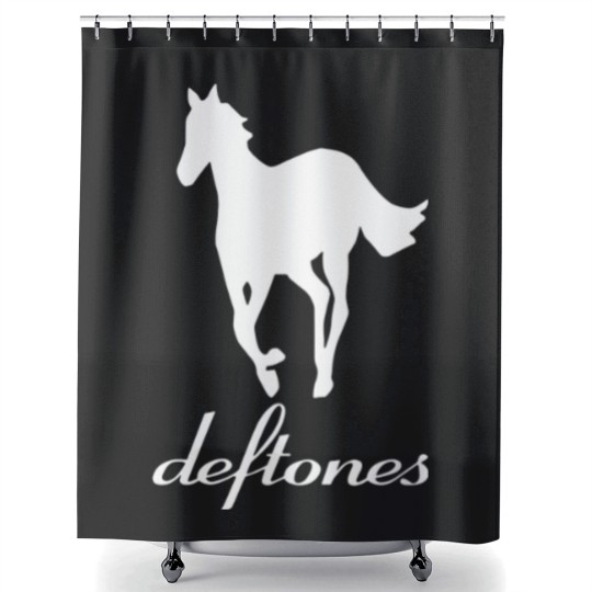Discover Vintage Deftone Pony Logo Shower Curtains