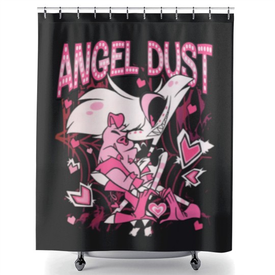Discover Hazbin Hotel Angel Dust And Fat Nugget Cute Shower Curtains