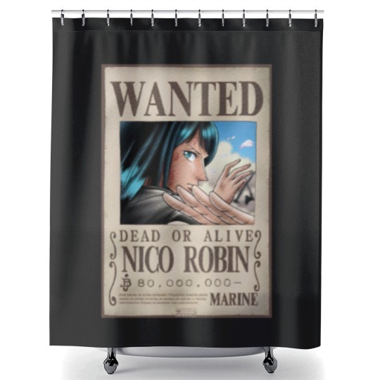 Discover WANTED NICO ROBIN Shower Curtains